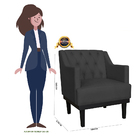 Kit 02 Poltronas Decorativa Clássica Base Em Madeira Suede Co