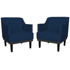 Kit 02 Poltronas Decorativa Clássica Base Em Madeira Suede Co