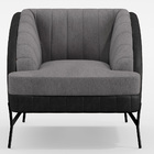 Kit 02 Poltronas Decorativa Coral D02 Corano Preto B-97 Linho