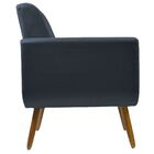 Kit 02 Poltronas Decorativa Cristal Pés Madeira Suede Azul Ma