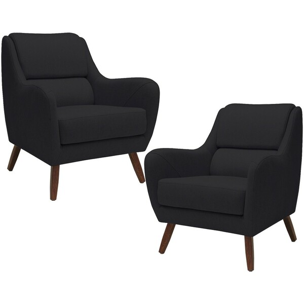 Kit 02 Poltronas Decorativa De Sala De Estar E Recepção Gooby