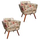 Kit 02 Poltronas Decorativa Dora Suede Estampado Londres D26