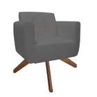 Kit 02 Poltronas Decorativa Duda Base Giratória Suede Grafite