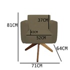 Kit 02 Poltronas Decorativa Duda Base Giratória Suede Marrom