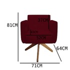 Kit 02 Poltronas Decorativa Duda Base Giratória Suede Marsala