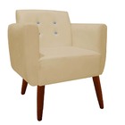 Kit 02 Poltronas Decorativa Duda C/strass Suede Bege - D'clas