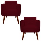 Kit 02 Poltronas Decorativa Duda Suede Marsala - D'classe Dec