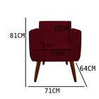 Kit 02 Poltronas Decorativa Duda Suede Marsala - D'classe Dec