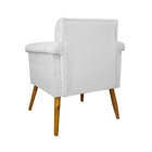 Kit 02 Poltronas Decorativa Elisa Pés Palito Suede Branco - D