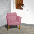 Kit 02 Poltronas Decorativa Elisa Pés Palito Suede Rosa - Ds