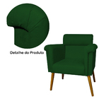 Kit 02 Poltronas Decorativa Elisa Pés Palito Suede Verde - Ds