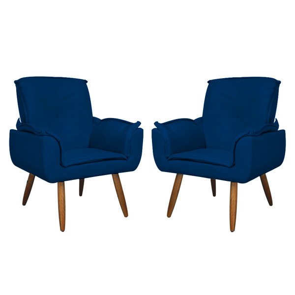 Kit 02 Poltronas Decorativa Emília Plus Suede Várias Cores -