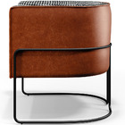 Kit 02 Poltronas Decorativa Fixa Base Aço Preto Betina D02 Pi