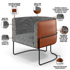 Kit 02 Poltronas Decorativa Fixa Base Aço Preto Betina D02 Pi