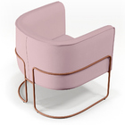 Kit 02 Poltronas Decorativa Fixa Base De Aço Cobre Betina D02