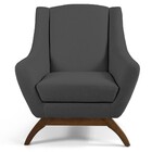 Kit 02 Poltronas Decorativa Fixa Base De Madeira Juliet D02 V