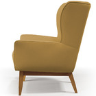 Kit 02 Poltronas Decorativa Fixa Base De Madeira Milena D02 V