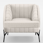 Kit 02 Poltronas Decorativa Fixa Pés De Aço Preto Coral D02 L