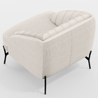 Kit 02 Poltronas Decorativa Fixa Pés De Aço Preto Coral D02 L