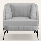 Kit 02 Poltronas Decorativa Fixa Pés De Aço Preto Coral D02 L