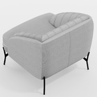 Kit 02 Poltronas Decorativa Fixa Pés De Aço Preto Coral D02 L