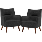 Kit 02 Poltronas Decorativa Fixa Pés De Madeira Isabella D02