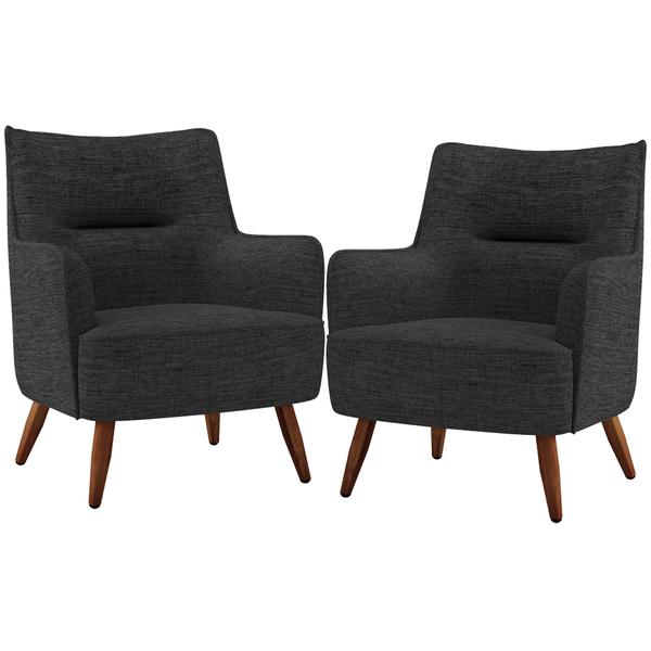 Kit 02 Poltronas Decorativa Fixa Pés De Madeira Isabella D02