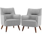 Kit 02 Poltronas Decorativa Fixa Pés De Madeira Isabella D02