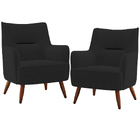 Kit 02 Poltronas Decorativa Fixa Pés De Madeira Isabella D02