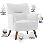 Kit 02 Poltronas Decorativa Fixa Pés De Madeira Isabella D02