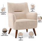 Kit 02 Poltronas Decorativa Fixa Pés De Madeira Isabella D02