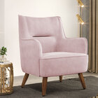 Kit 02 Poltronas Decorativa Fixa Pés De Madeira Isabella D02