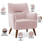 Kit 02 Poltronas Decorativa Fixa Pés De Madeira Isabella D02