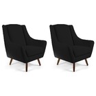 Kit 02 Poltronas Decorativa Fixa Pés De Madeira Juliet D02 Ve