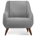 Kit 02 Poltronas Decorativa Fixa Pés De Madeira Paloma D02 Li