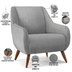 Kit 02 Poltronas Decorativa Fixa Pés De Madeira Paloma D02 Li