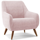 Kit 02 Poltronas Decorativa Fixa Pés De Madeira Paloma D02 Ve