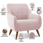 Kit 02 Poltronas Decorativa Fixa Pés De Madeira Paloma D02 Ve