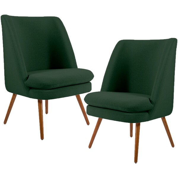 Kit 02 Poltronas Decorativa Fixa Pés Palito Pérsia D02 Veludo