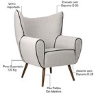 Kit 02 Poltronas Decorativa Fixa Pés Palitos Sala De Estar Ko