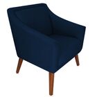 Kit 02 Poltronas Decorativa Gabriela Suede Azul Marinho - Dom