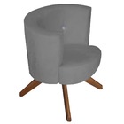 Kit 02 Poltronas Decorativa Giovana Base Giratória Suede Graf