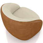 Kit 02 Poltronas Decorativa Giratória Angelina M03 Bouclê Beg