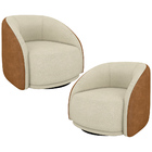 Kit 02 Poltronas Decorativa Giratória Angelina M03 Bouclê Beg