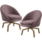 Kit 02 Poltronas Decorativa Giratória Base Ka Rafa D02 Veludo