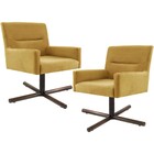 Kit 02 Poltronas Decorativa Giratória Base X Angel D02 Veludo