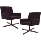 Kit 02 Poltronas Decorativa Giratória Base X Angel D02 Veludo