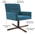 Kit 02 Poltronas Decorativa Giratória Base X Angel D02 Veludo