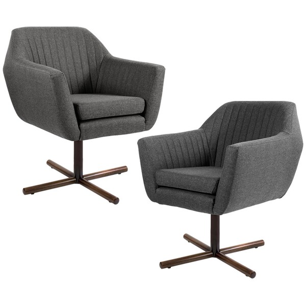 Kit 02 Poltronas Decorativa Giratória Base X Dani D02 Tressê