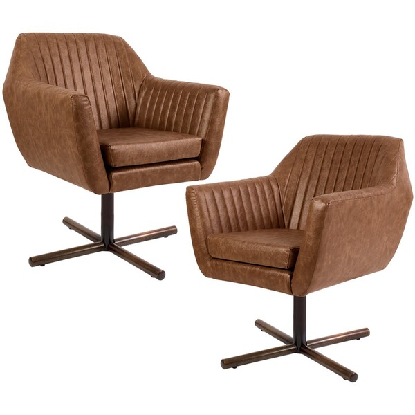 Kit 02 Poltronas Decorativa Giratória Base X Dani D02 Tressê